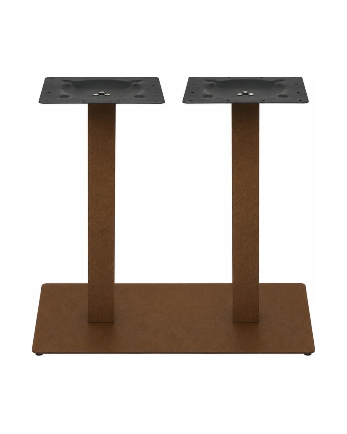 Base centrale doppia in metallo 75x40 cm marrone
