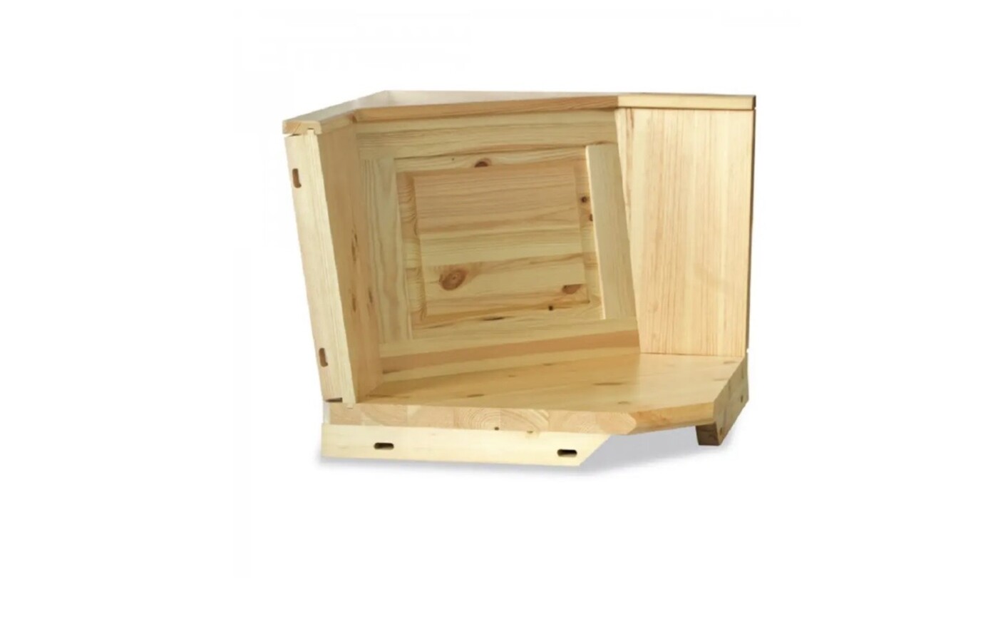 Rebecca — panca ad angolo in legno grezzo